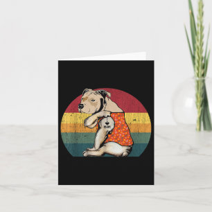 Carte I Love Maman Pitbull Chien Fleur de tatouage Vinta