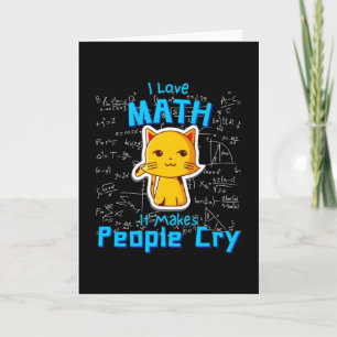 Carte I Love Math Funny Mathematician Cat Formuas Geek
