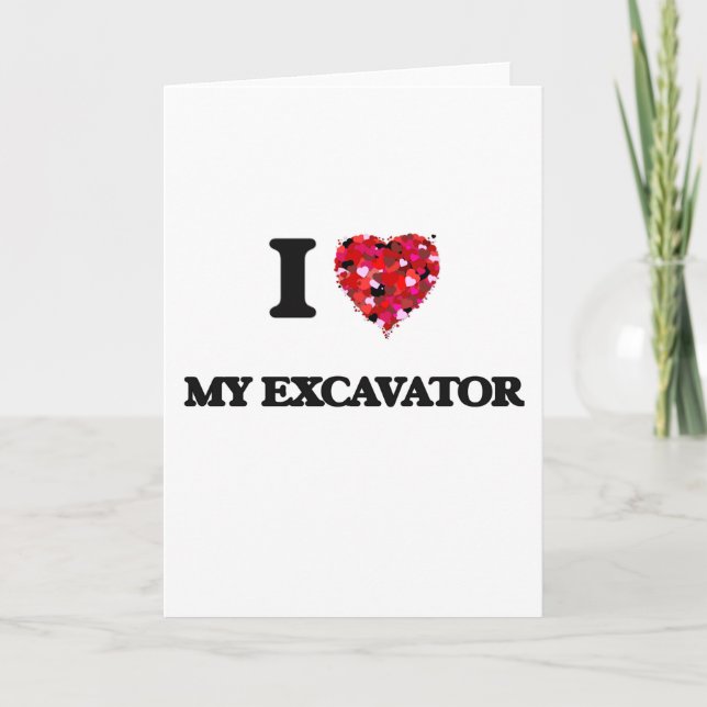 Carte I love My Excavator (Devant)