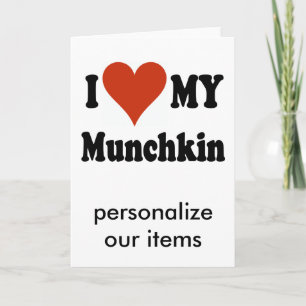 Carte I Love My Munchkin Cat Cadeaux et Vêtements