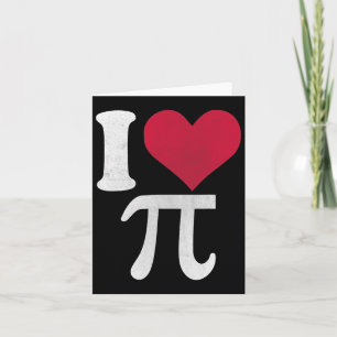 Carte I Love Pi Vintage Rétro Infinity Math Pi Day Coeur