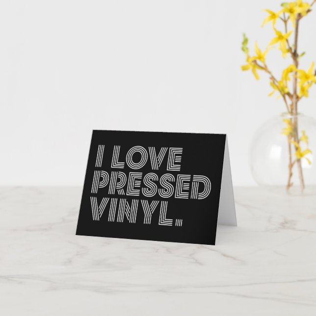 Carte I Love Pressé Vinyl (Fleur jaune)