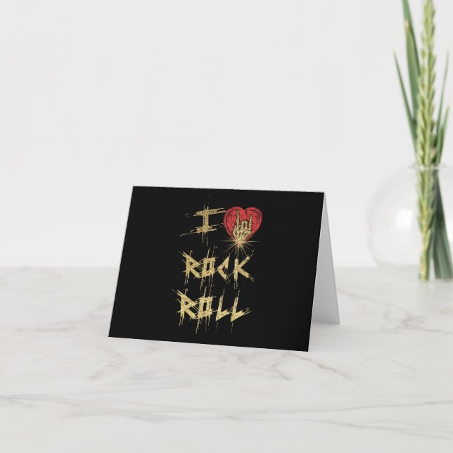 Carte I Love Rock and Roll Vintage (Devant)