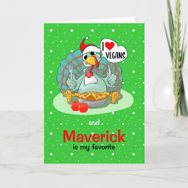 Carte I Love Vegans et (coutume) est mon préféré, (Devant)
