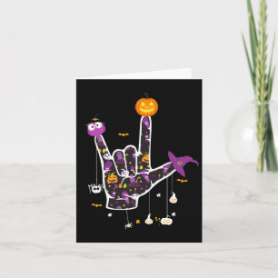Carte I Love You Asl Halloween Langue des signes Hallowe
