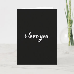 Carte I Love You au fini mat minimaliste