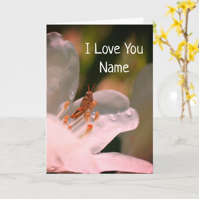 Carte I Love You Azalea Flower Personnalisé (Fleur jaune)
