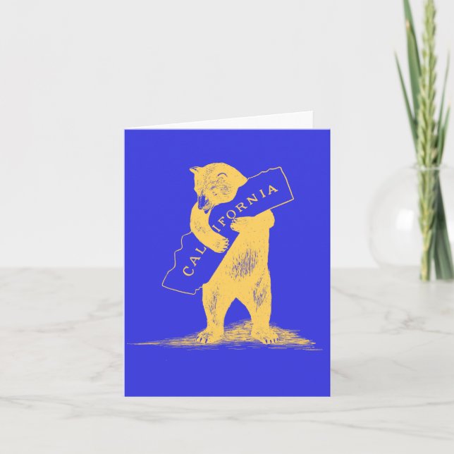 Carte I Love You California—Bleu et Or (Devant)