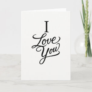 Carte « I Love You » écriture élégante