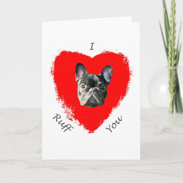 Carte I Love You French Bulldog Card (Devant)