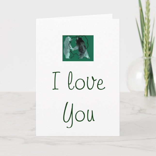 Carte " I Love you" greeting card by Interactive Bear (Devant)
