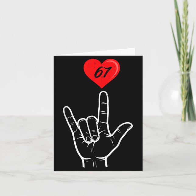 Carte I Love You Hand Sign Asl Heart 67 Women Kids Men V (Devant)