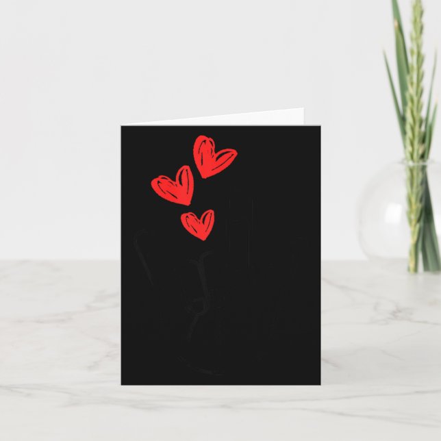 Carte I-love You Hand Sign Heart Women Girls Valentines  (Devant)
