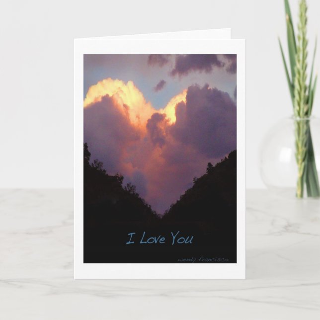 Carte I Love You Heart Cloud (Devant)