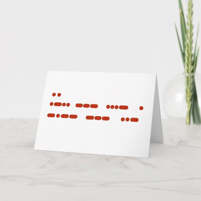 Carte "I Love You" in Morse Code Note or Greeting Card (Devant)