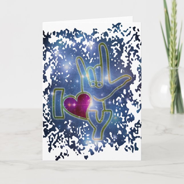 Carte I LOVE YOU / langue des signes (Devant)