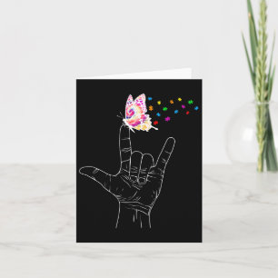 Carte I Love You Main Sign Language Butterfly Autism Awa