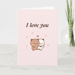Carte I Love You, mignon dessin de couple
