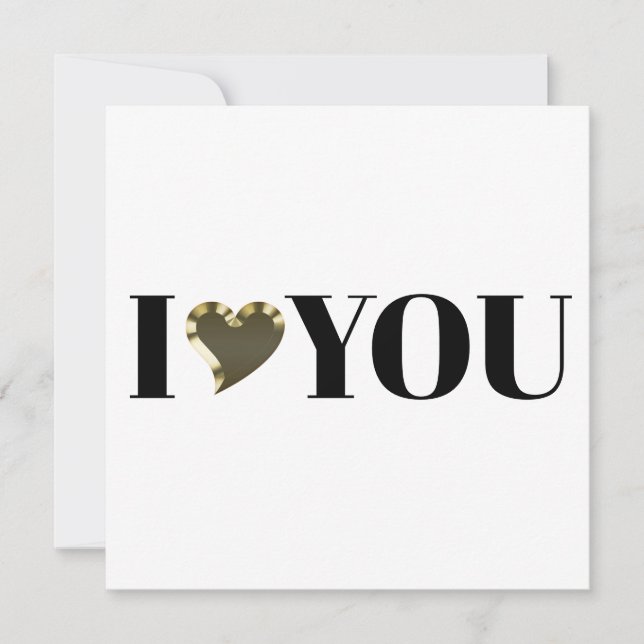 Carte I Love You or coeur moderne serif typographie (Devant)