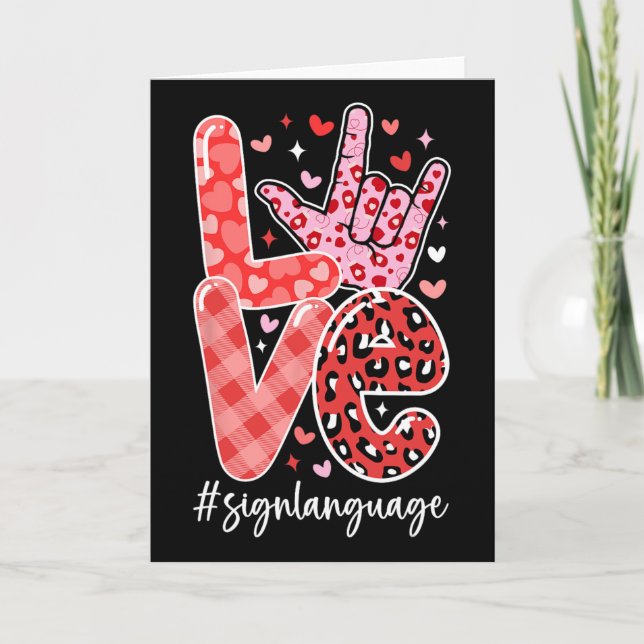 Carte I Love You Sign Language Asl Valentine's Day Deaf  (Devant)