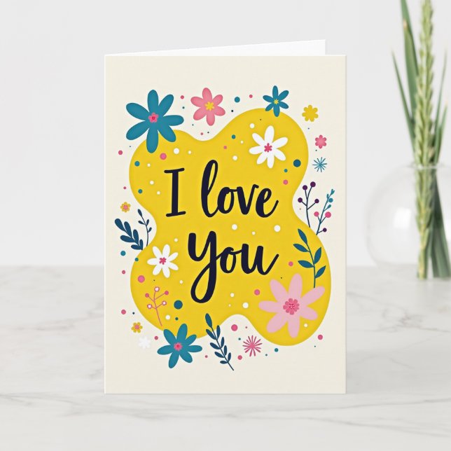 Carte I Love You Simple Flower Card (Devant)