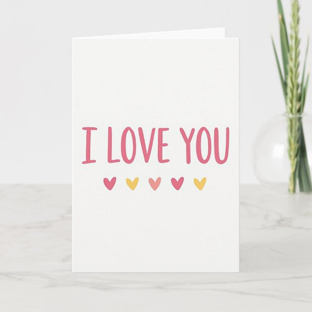 Carte I Love You Simple Sweet Card (Devant)