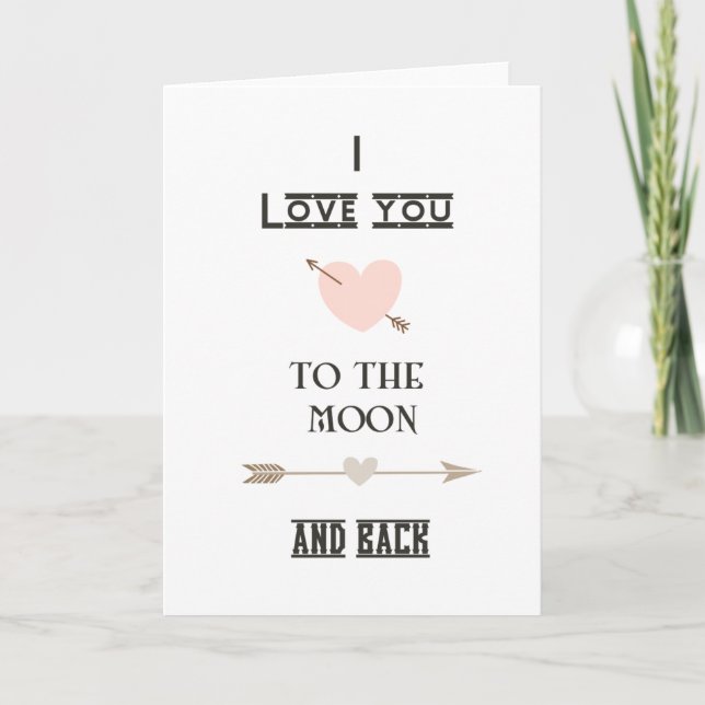 Carte I love you to the moon and back (Devant)