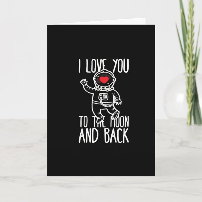 Carte I Love You To The Moon And Back Trendy Style  (Devant)