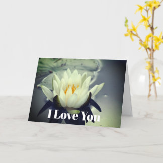 Carte I Love You Water Lily Flower Personnalisé