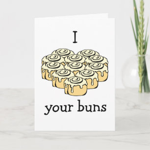 Carte I Love Your Buns Cinnamon Roll Heart Personalized