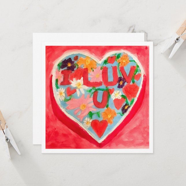 Carte I Luv U (Devant/Arrière en situation)