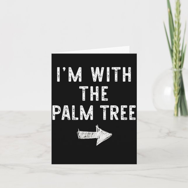 Carte I’m With The Palm Tree Funny Halloween Couple Cost (Devant)