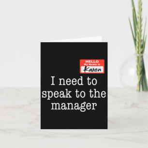 Carte I Need to Speak To The Manager Karen Halloween Cos