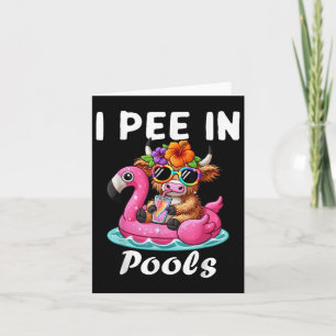 Carte I Pee In Pools Highlands Vache Drôle plaisanteries