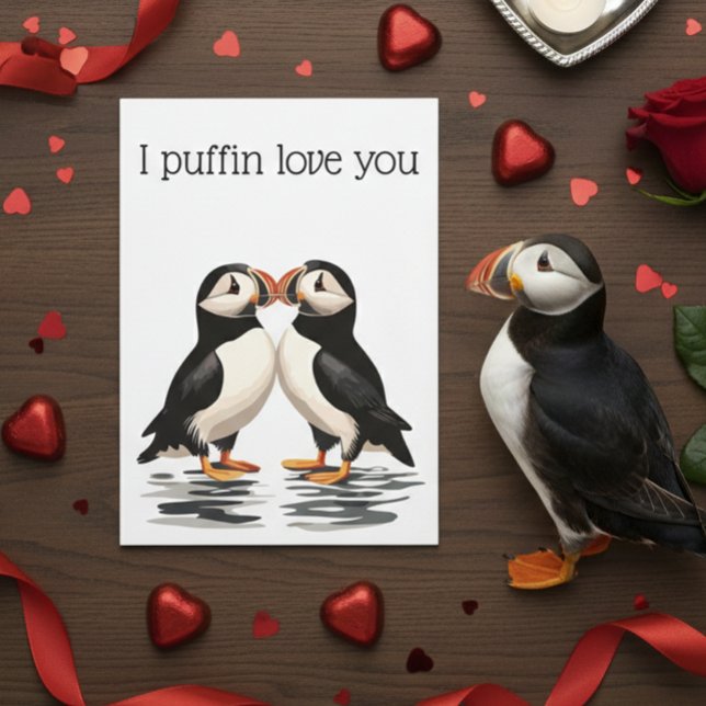 Carte I Puffin Love you Valentine's Day Anniversary (Créateur téléchargé)