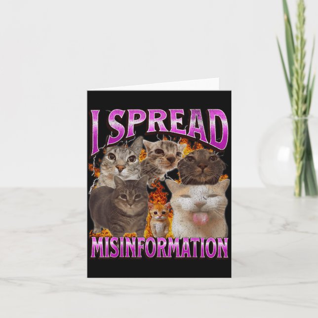 Carte I Spread Misinformation Funny Cat Meme Bootleg Gra (Devant)