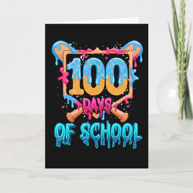Carte I Survived 100 Days of School Baseball Theme (Devant)