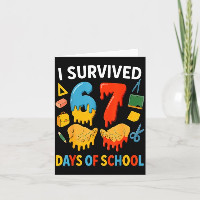 Carte I Survived 67 Days Of School Funny Meme Teacher St (Devant)