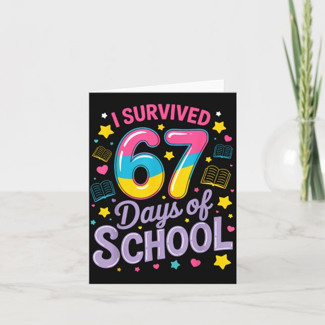 Carte I Survived 67 Days Of School Funny Meme Teacher St (Devant)