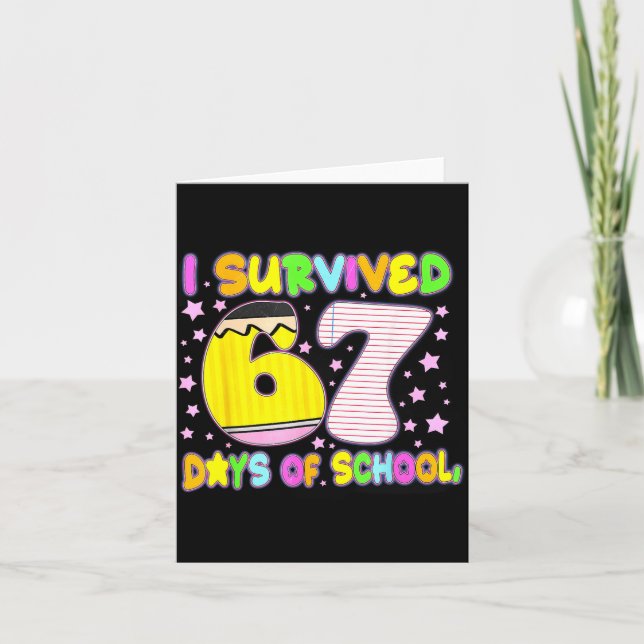 Carte I Survived 67 Days Of School Funny Meme Teacher St (Devant)