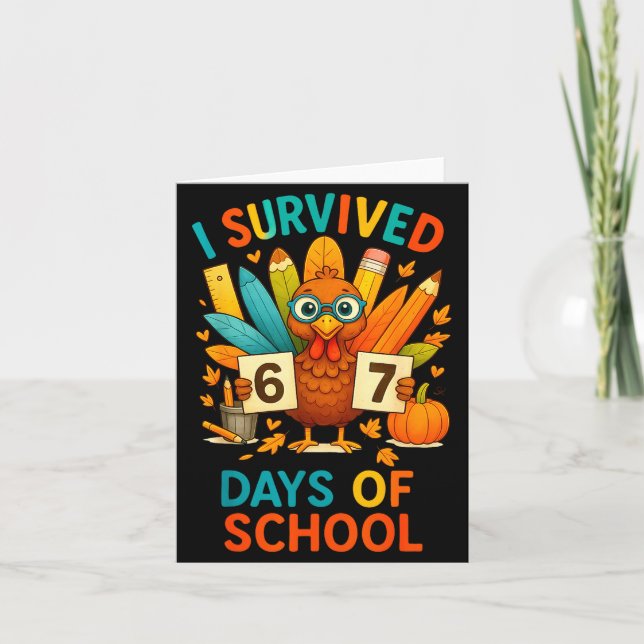 Carte I Survived 67 Days Of School Meme Teacher Student  (Devant)