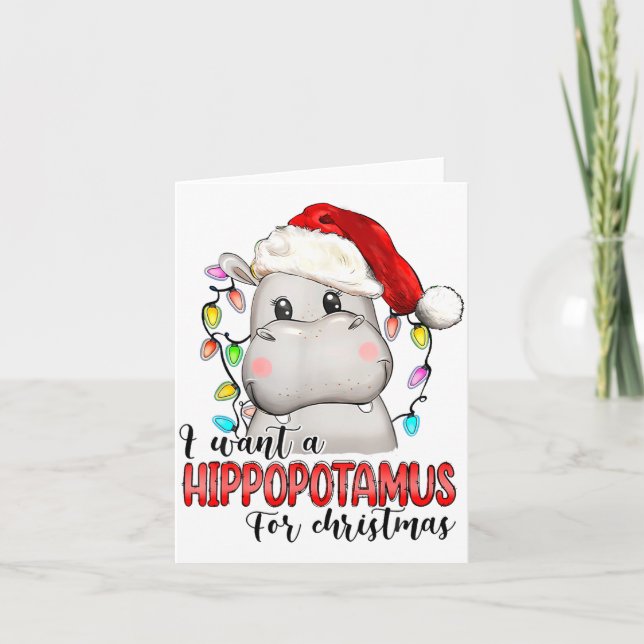 Carte I Want A Hiptamus For Christmas Xmas Hip Lover  (Devant)