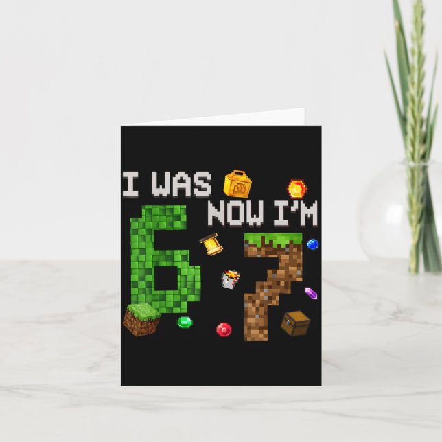 Carte I Was 6 Now I'm 7 Funny 7 Year Old Birthday Xel Fu (Devant)