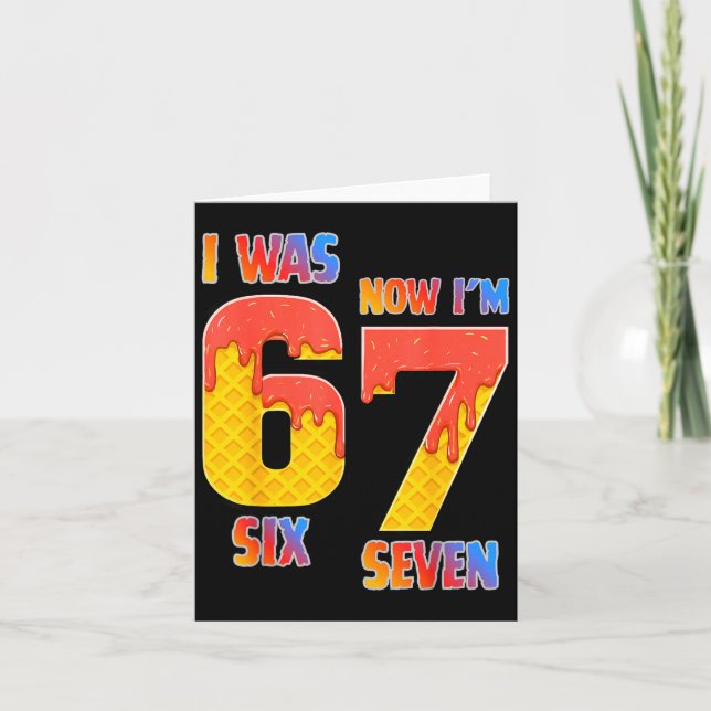 Carte I Was 6 Now I'm 7 Year Old 7th Birthday Boy 7 Year (Devant)