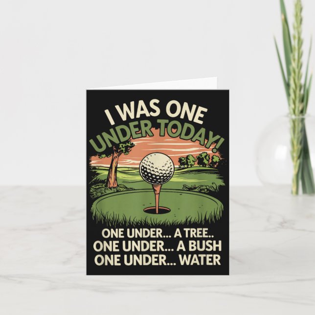 Carte I Was One Under Today Funny Golf Lover Golfer Golf (Devant)