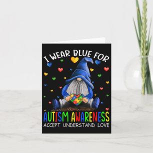 Carte I Wear Blue for Autism Aware Accept