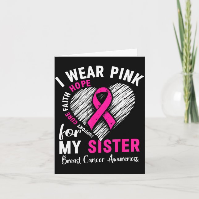 Carte I Wear Nk For My Sister Breast Cancer Awareness Su (Devant)
