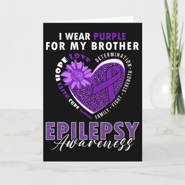 Carte I Wear Purple For My Brother Epilepsy Awareness Su (Devant)