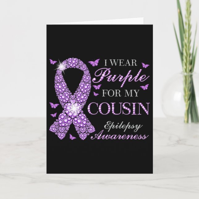 Carte I Wear Purple For My Cousin Epilepsy Awareness Pur (Devant)