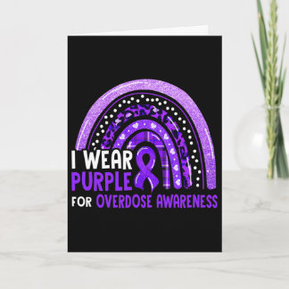 Carte I Wear Purple For Overdose Awareness Rainbow Ribbo